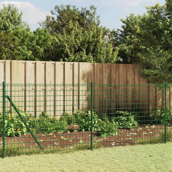 vidaXL zöld dróthálós kerítés cövekekkel 1,1x10 m