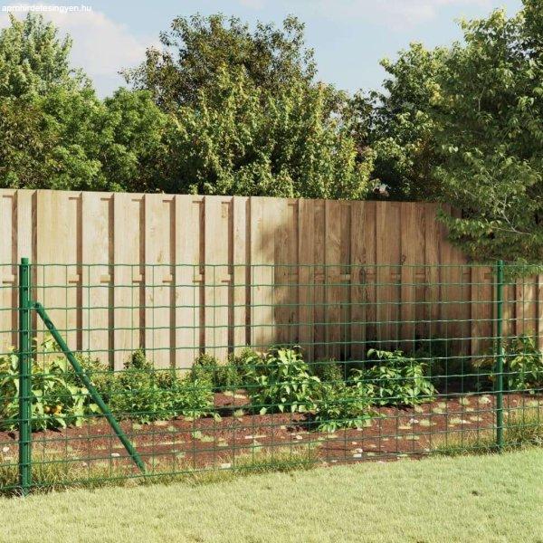 vidaXL zöld dróthálós kerítés cövekekkel 1,1x10 m