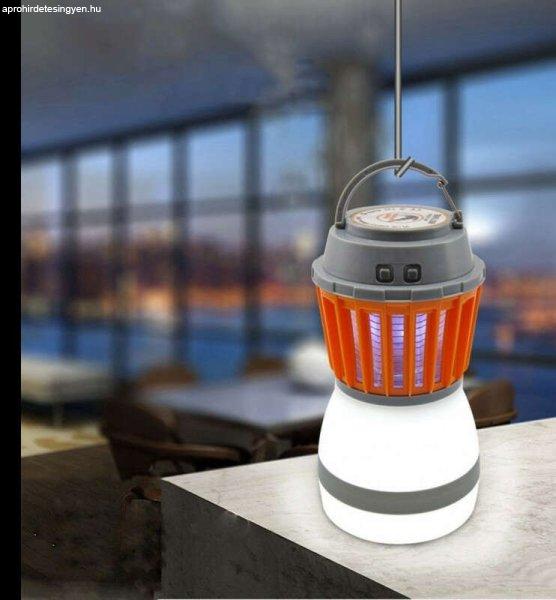 Napelemes hordozható szúnyogirtó lámpa, kemping lámpa állítható
fényerővel