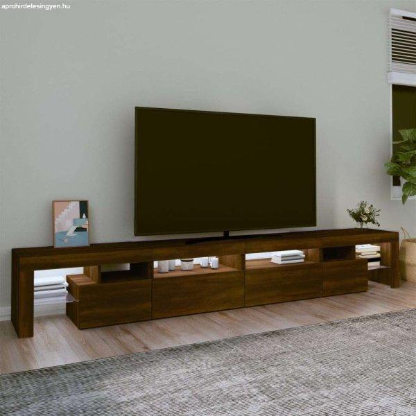 Barna tölgyszínű tv-szekrény led-lámpákkal 280x36,5x40 cm