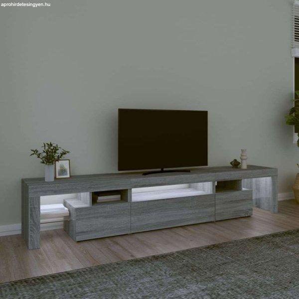 Szürke sonoma színű tv-szekrény led-lámpákkal 215x36,5x40 cm