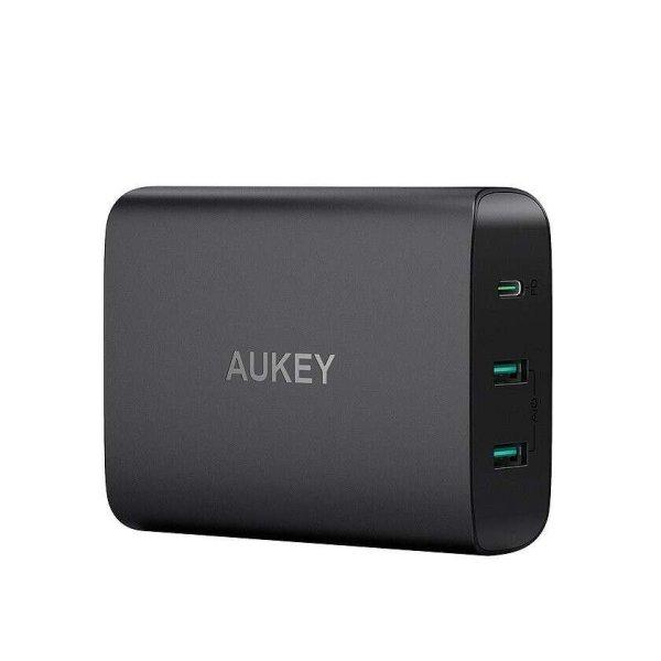 Aukey PA-Y12  2 x USB A, 1 x  USB C, 72 W Fekete asztali töltő