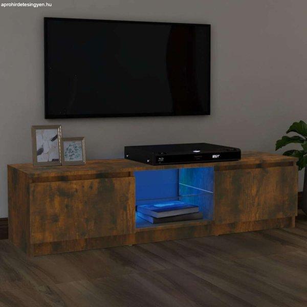 vidaXL füstölt tölgy színű TV-szekrény LED lámpákkal 120x30x35,5 cm