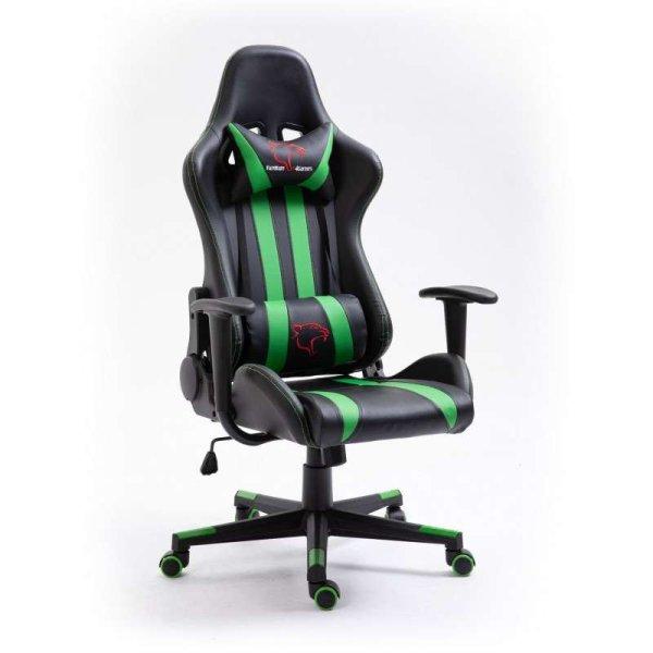 Dark Gamer szék nyak- és derékpárnával #zöld-fekete