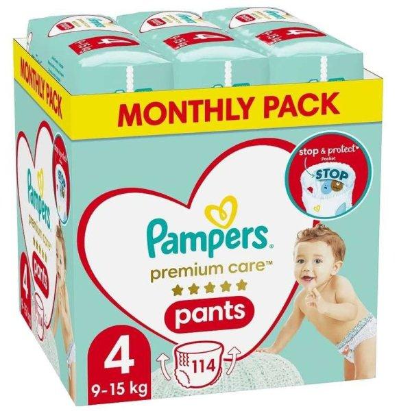 Pampers Premium Care Pants havi Pelenkacsomag 9-15kg Maxi 4 (114db)