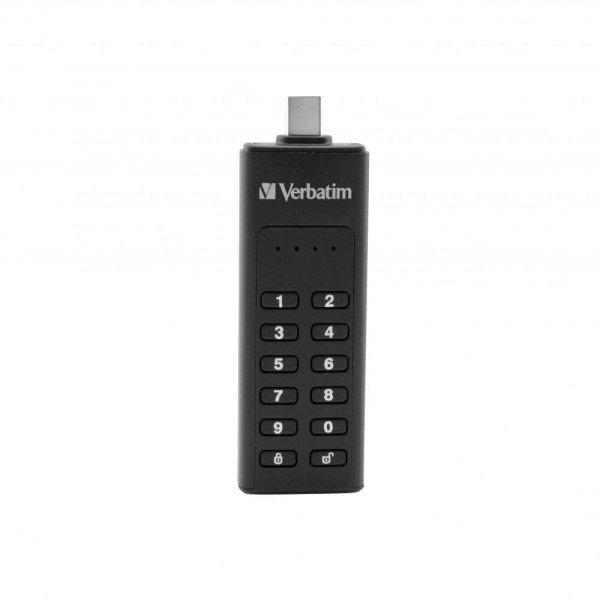 Pen Drive 64GB Verbatim Keypad Secure fekete USB-C (49431) (Verbatim 49431)