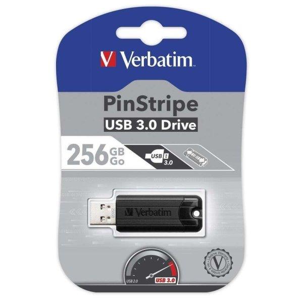 Pen Drive 256GB Verbatim PinStripe USB 3.0 fekete (49320) (49320)