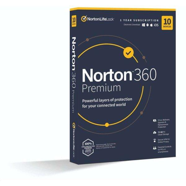 NortonLifeLock Norton 360 Premium 75GB 1 felhasználó 10 eszköz 1 év licence
(Norton360PREMIUM75GB)