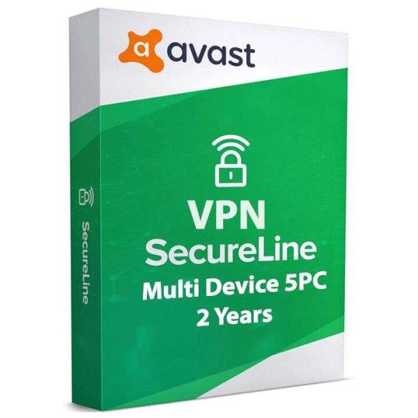 Avast SecureLine VPN - 5 eszköz / 2 év  elektronikus licenc