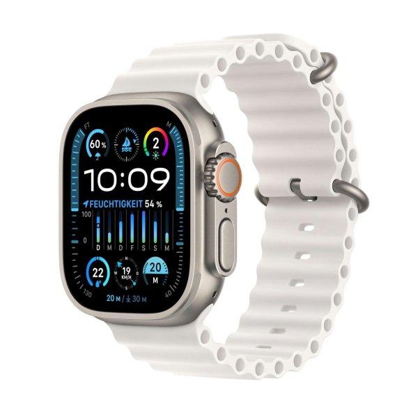 Apple Watch Ultra 2 LTE (49mm) Okosóra - Titántok Fehér Óceán szíjjal (L)