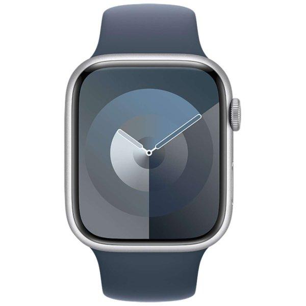 Apple Watch S9 Aluminium 45mm Silber (Sportarmband sturmblau) S/M NEW
(MR9D3QF/A)