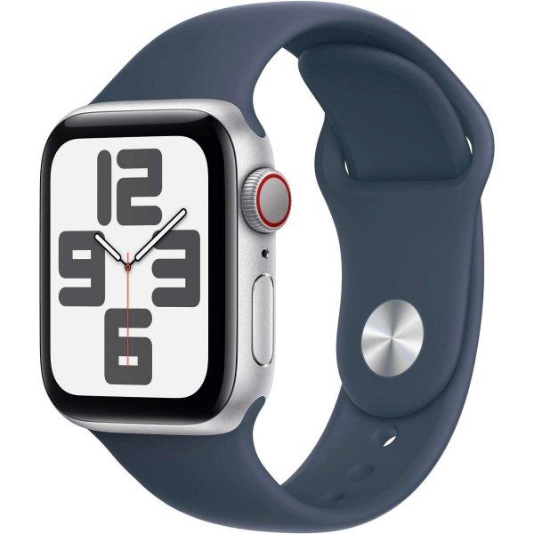 Apple Watch SE Aluminium Cellular 40mm Silber (Sportarmband sturmblau) M/L NEW
(MRGM3QF/A)