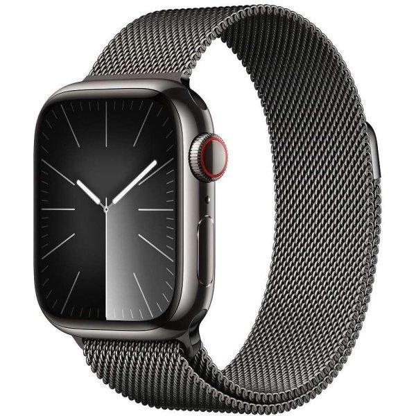 Apple Watch S9 Edelstahl Cellular 41mm Graphit (milanaise graphit) NEW
(MRJA3QF/A)