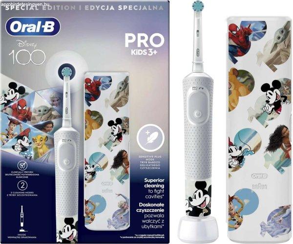 Oral-B Pro Kids 3+ Disney 100 Elektromos Fogkefe, Szürke-Fehér