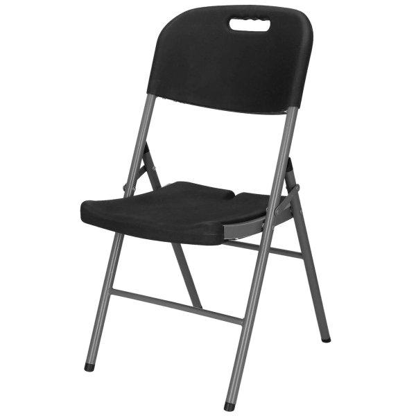Műanyag összecsukható szék vendéglátóiparba vagy teraszra, 150kg
terhelhetőség, fekete