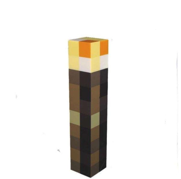 Minecraft forma led éjjeli fény, barna-sárga, 4 színű led, 28 x 5,5 cm