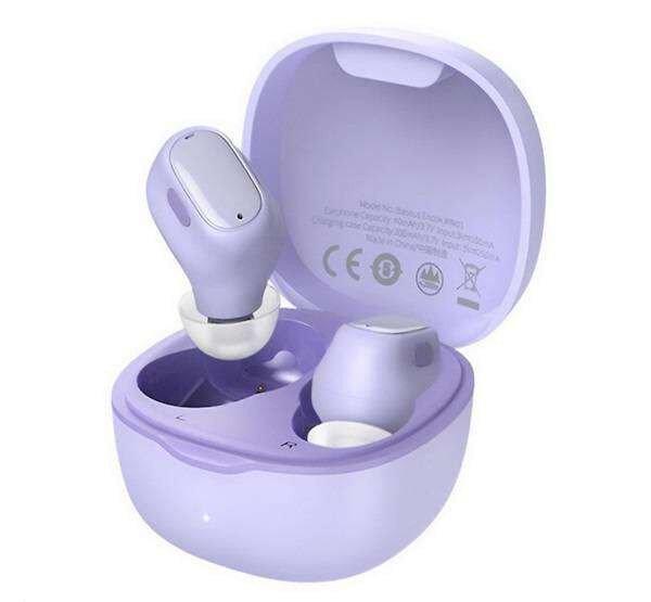 BASEUS ENCOK WM01 bluetooth fülhallgató, headset - LILA - Sztereo, v5.0, TWS,
mikrofon + töltőtok - NGTW240005 - GYÁRI