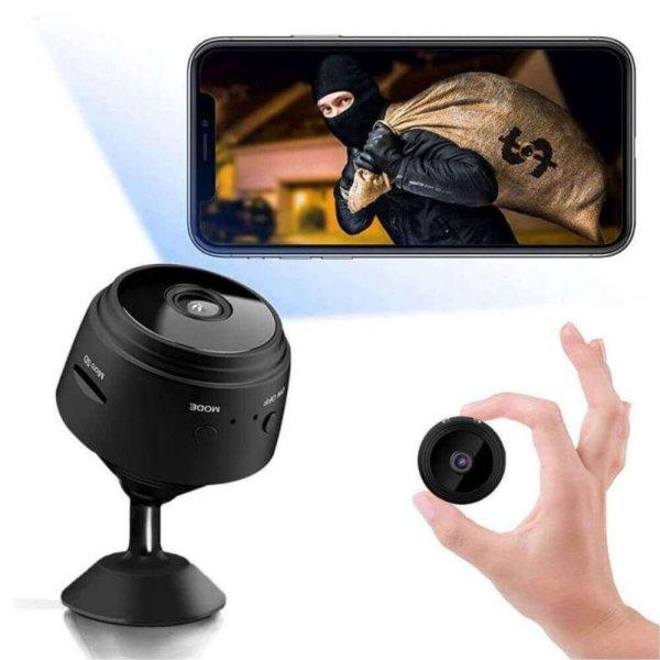 Mini rejtett megfigyelő kamera, Wifi, Full HD Microcamera Professional
mikrofonnal, mozgásérzékelés, éjjellátó