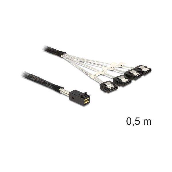 DELOCK SAS Kabel Mini SAS HD -> 4x Sata 7Pin St/St 0.50m (83392)