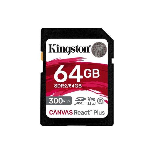 64GB SDHC Kingston Canvas React Plus CL10 UHS-II U3 V90 memóriakártya
(SDR2/64GB) (SDR2/64GB)