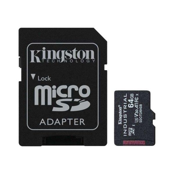 64GB microSDHC Kingston Industrial Temperature U3 V30 A1 + adapter (SDCIT2/64GB)
(SDCIT2/64GB)