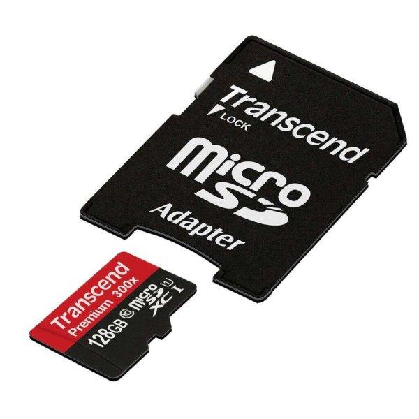 128GB microSDXC Transcend Premium 300X  CL10 + adapter (TS128GUSDU1)
(TS128GUSDU1)
