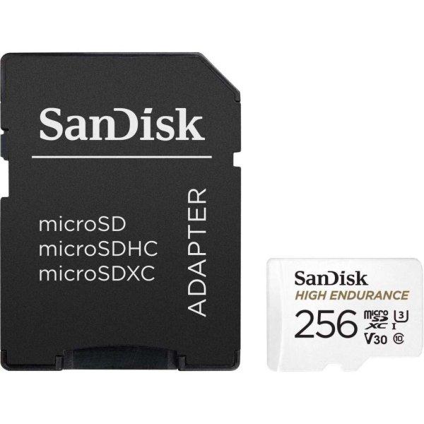 256GB Micro SDXC memória kártya Sandisk High Endurance CL10 U3 V30 + adapter 
(SDSQQNR-256G-GN6IA / 183568) (SDSQQNR-256G-GN6IA)