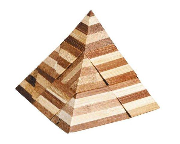Fridolin 3D piramis bambusz fa IQ logikai játék