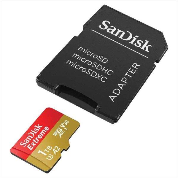 1TB microSDXC Sandisk Extreme 190 MB/s & 130 MB/s A2 C10 V30 UHS-I U3 + SD
adapter (SDSQXAV-1T00-GN6MA / 121590) (SDSQXAV-1T00-GN6MA / 121590)