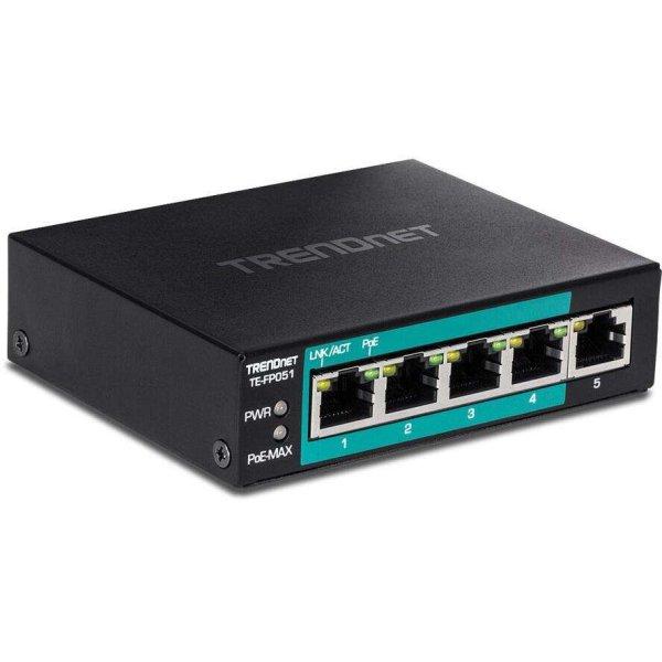 TRENDnet 5-Port Fast Ethernet Long Range PoE+ Switch (TE-FP051)
