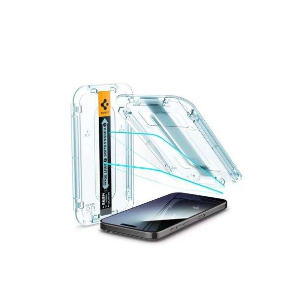 Spigen Glas.tR EZ Fit HD Apple iPhone 15 Pro Max Edzett üveg kijelzővédő
(2db) (AGL06872)