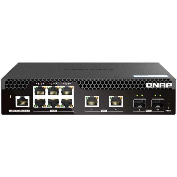 QNAP QSW-M2106R-2S2T hálózati kapcsoló Vezérelt L2 10G Ethernet
(100/1000/10000) 1U Fekete (QSW-M2106R-2S2T)