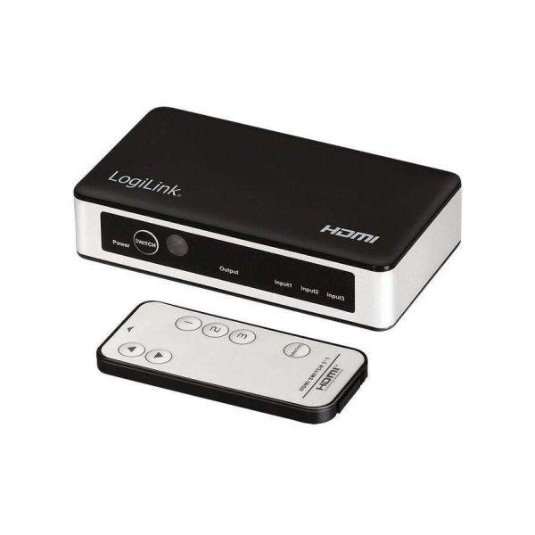 LogiLink Switch HDMI 3x1-Port, 4K/60Hz, HDCP,HDR,CEC,RC (HD0044)