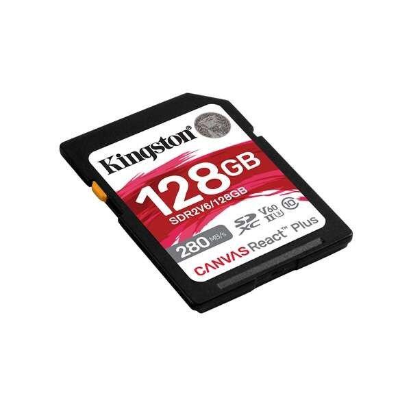 KINGSTON SDXC 128GB Canvas React Plus UHS-II 280R/100W U3 V60 Memóriakártya