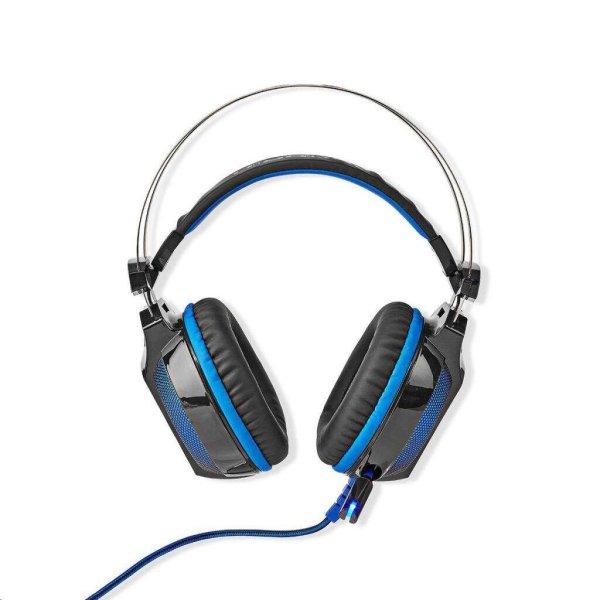 Nedis GHST500BK 7.1 mikrofonos Gaming fülhallgató fekete-kék (GHST500BK)