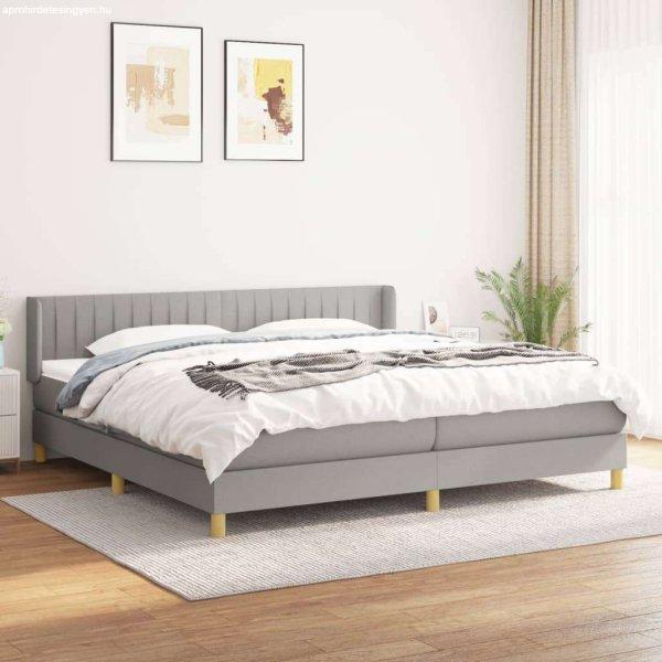 vidaXL világosszürke szövet rugós ágy matraccal 200 x 200 cm