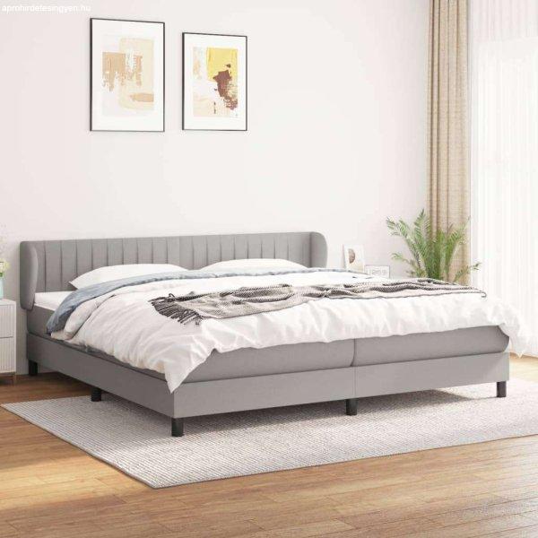 vidaXL világosszürke szövet rugós ágy matraccal 200 x 200 cm
