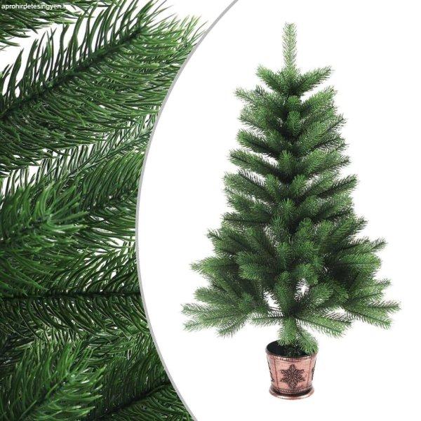 Zöld műkarácsonyfa led-ekkel és gömbszettel 65 cm