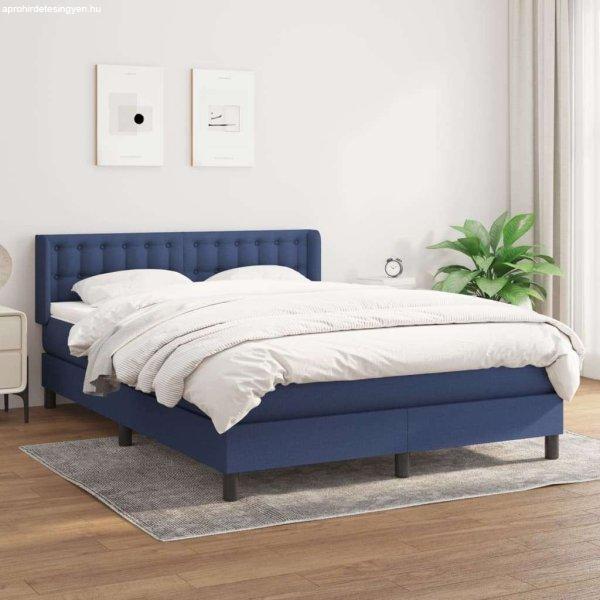 vidaXL kék szövet rugós ágy matraccal 140 x 190 cm