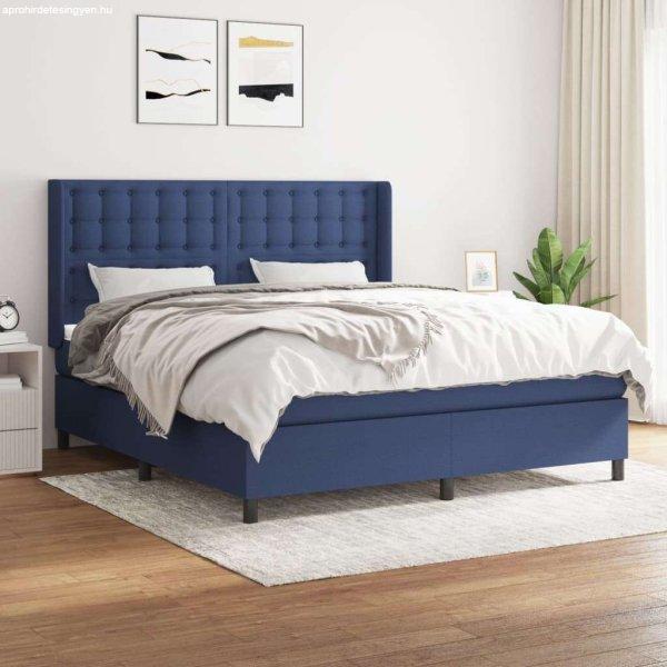 vidaXL kék szövet rugós ágy matraccal 180 x 200 cm
