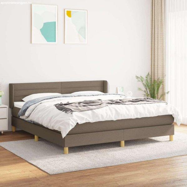 vidaXL tópszínű szövet rugós ágy matraccal 180 x 200 cm