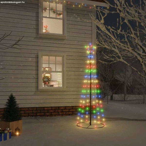 Kúp alakú karácsonyfa 108 színes LED-del 70 x 180 cm
