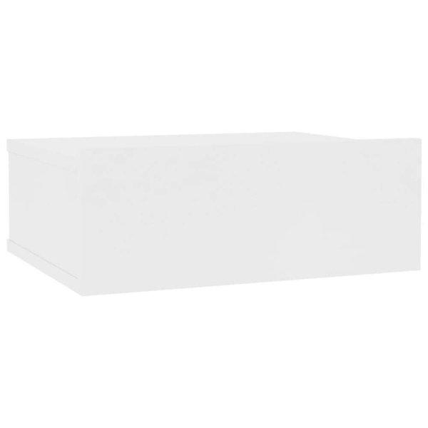 Fehér forgácslap úszó éjjeliszekrény 40 x 30 x 15 cm
