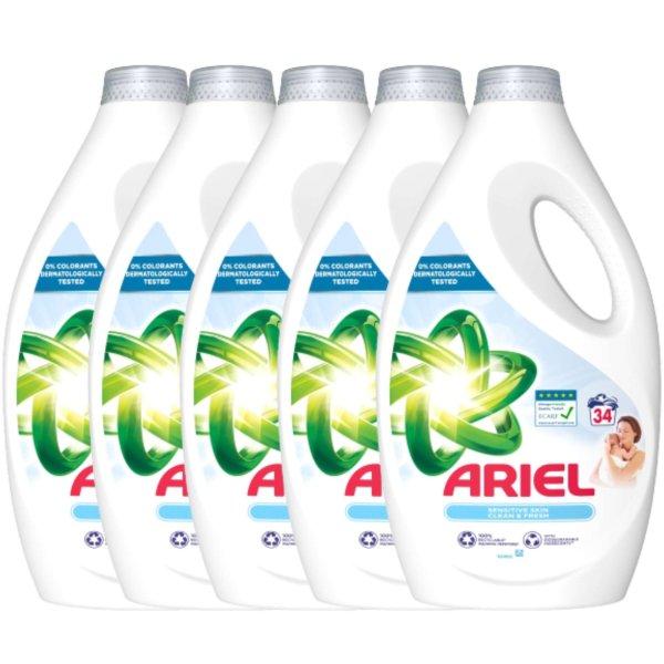 Ariel Sensitive & Baby Skin Clean & Fresh folyékony Mosószer 5x1,7L - 170
mosás