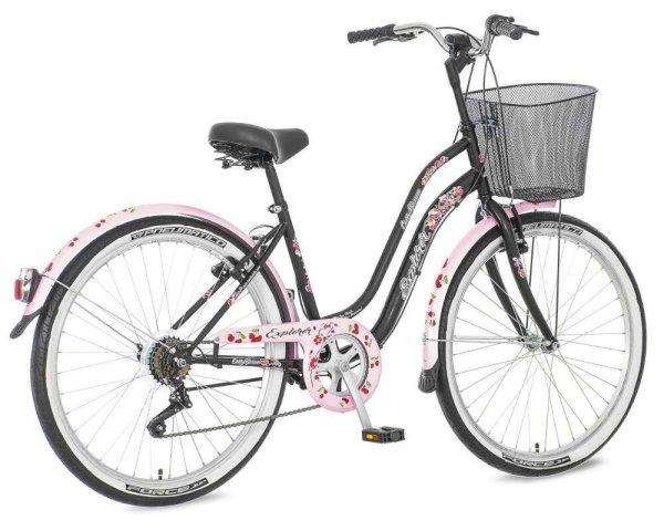 Explorer Cherry Blossom városi kerékpár Fekete