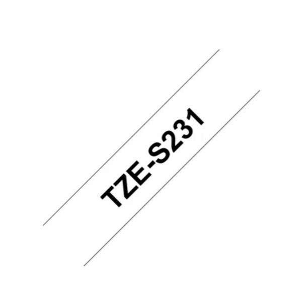 BROTHER szalag TZe-S231, Fehér alapon Fekete, Erős tapadású, 12mm  0.47