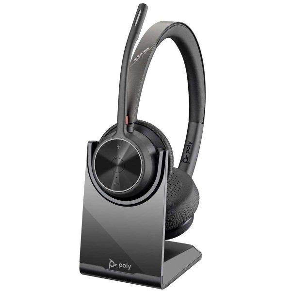 POLY Voyager 4320 UC Headset Vezeték nélküli Fejpánt Iroda/telefonos
ügyfélközpont USB C-típus Bluetooth Dokkoló Fekete (218479-01)