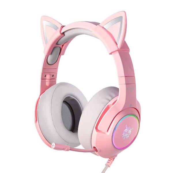 Játékos fejhallgató ONIKUMA K9 Pink RGB