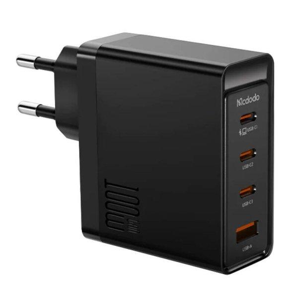 Fali töltő McDodo GAN 3xUSB-C + USB, 100W (fekete)