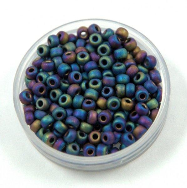 Miyuki kásagyöngy - 401fr - Opaque Matte Black Rainbow - méret:8/0